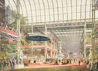 De inauguratie van de Grote Industriële Tentoonstelling van 1851, plaat 1 uit Dickensons Comprehensive Pictures
